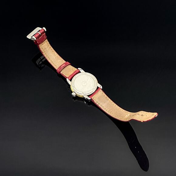 Gevril Red Leather Band 18k Stainless Steel Women’s Watch #1315 - Picture 12 of 12